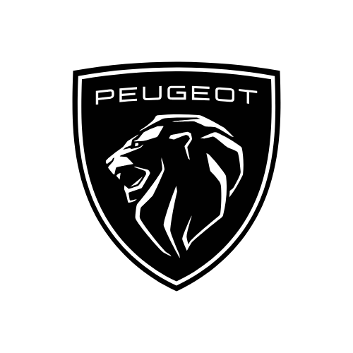 Dunkles, transparentes Logo von der Automarke Peugeot