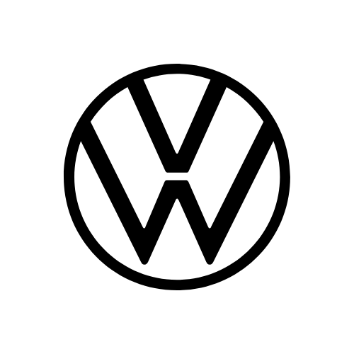 Dunkles, transparentes Logo von der Automarke VW